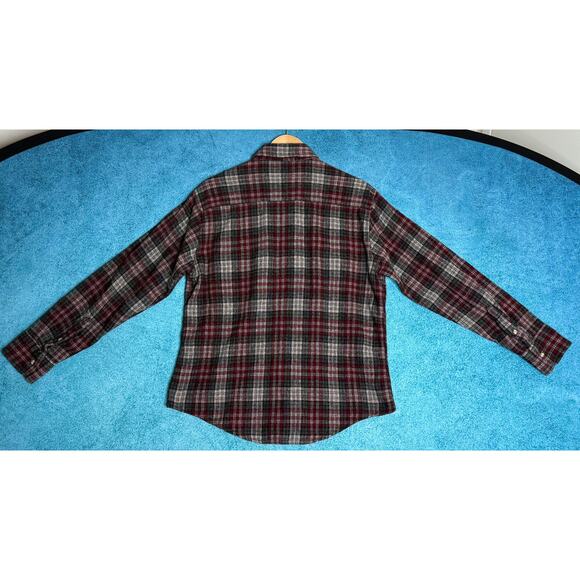 VTG Wild River Wool Shirt Men’s Plaid Gray Red Made in Korea Shacket Sz L - Picture 10 of 13
